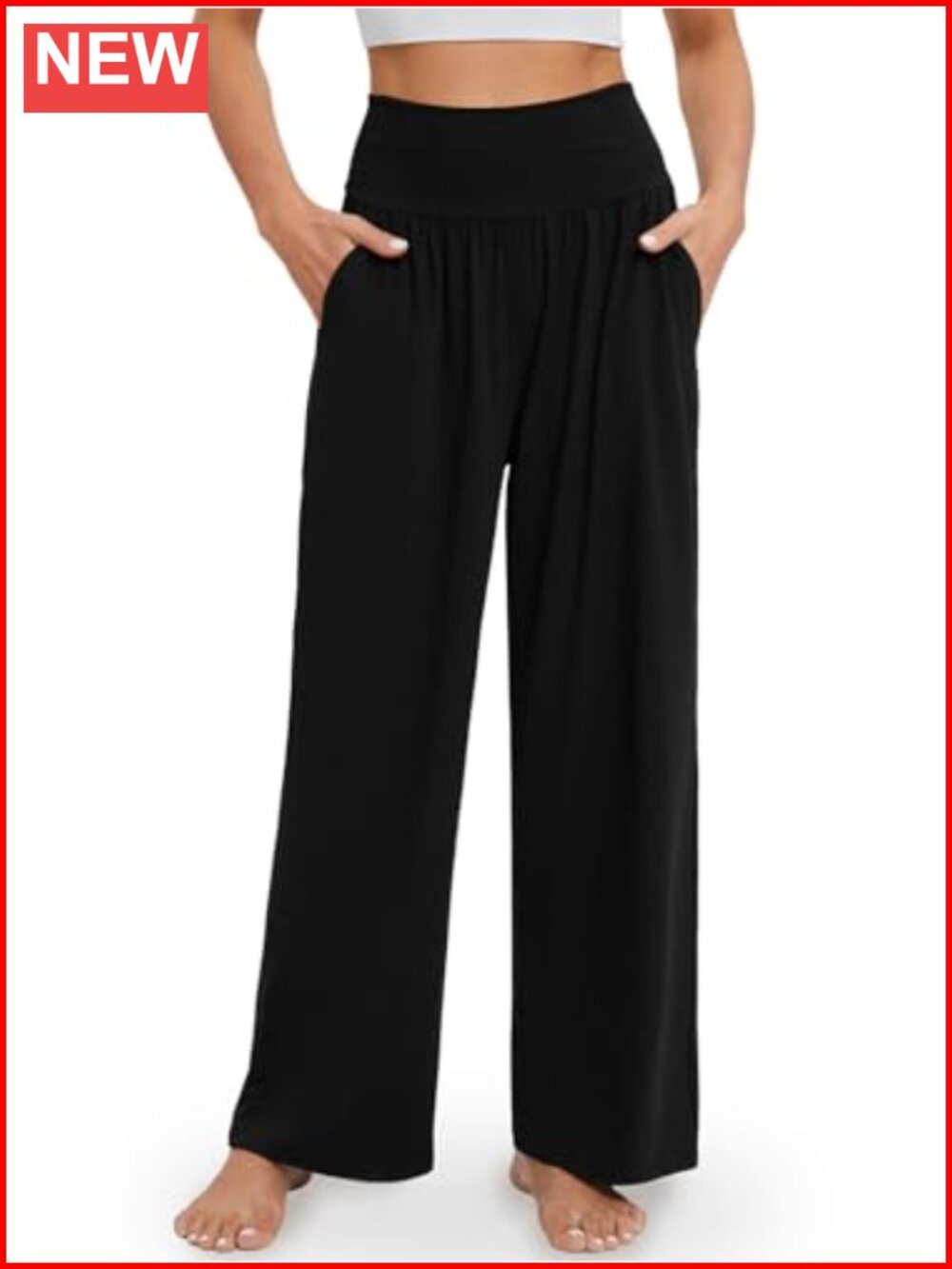 Wide Leg Yoga Pants Flowy Lounge Pajamas with Pockets